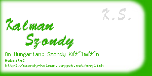 kalman szondy business card